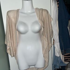 Ambiance Apparel Elegant Cream Women's Open Cardigan Sweater Lightweight Small